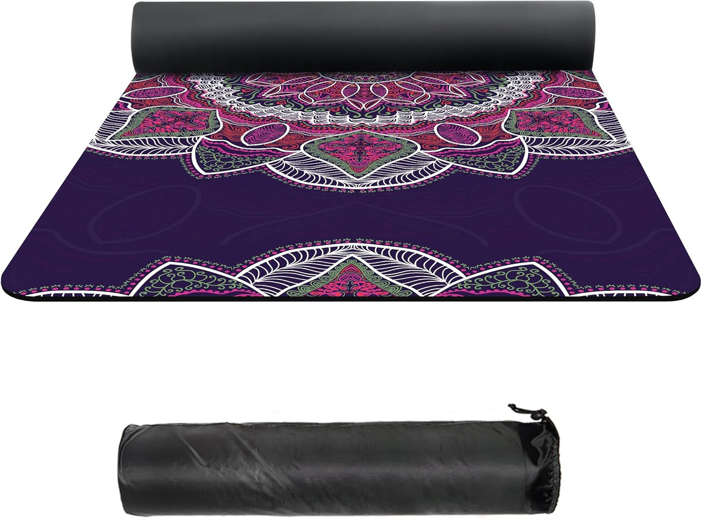 Suede TPE Yoga Mat High Density Non Slip Yoga Mats with Carrying Bag,72"X32" Extra Thick 8MM Exercise & Workout Mat for Yoga, Pilates and Fitness