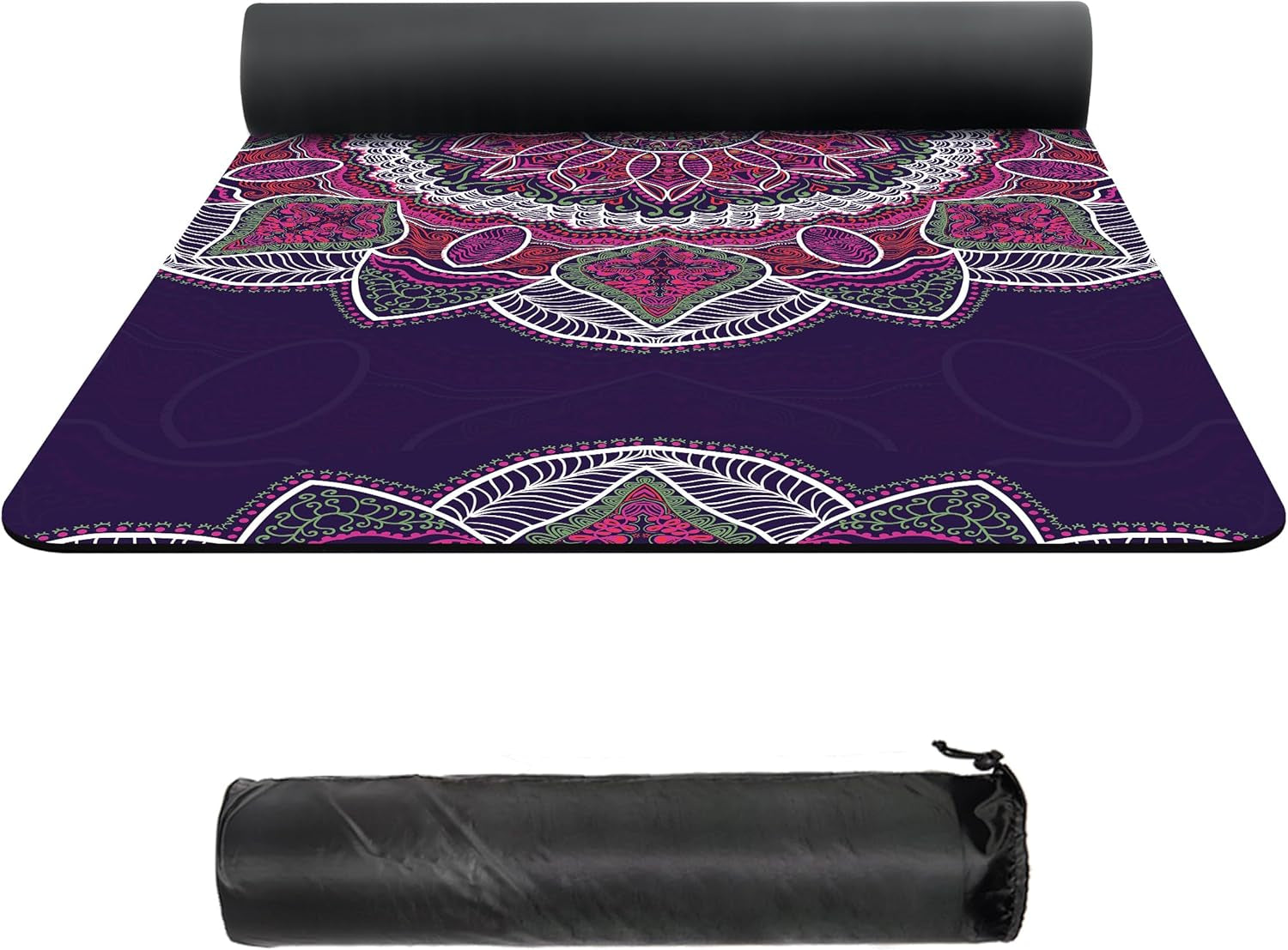 Suede TPE Yoga Mat High Density Non Slip Yoga Mats with Carrying Bag,72"X32" Extra Thick 8MM Exercise & Workout Mat for Yoga, Pilates and Fitness
